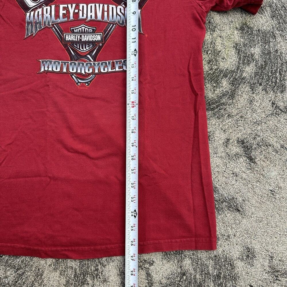 Vintage Harley Davidson Mens Medium Red Myrtle Beach Biker Double Sided 2005 - Picture 8 of 9
